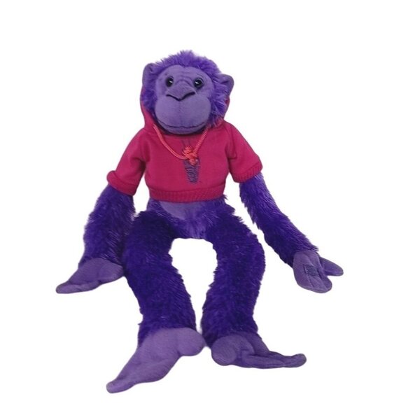The Petting Zoo Sky Deck Chicago Purple Hanging Monkey Plush Hoodie 2014 19.5" - Picture 1 of 7
